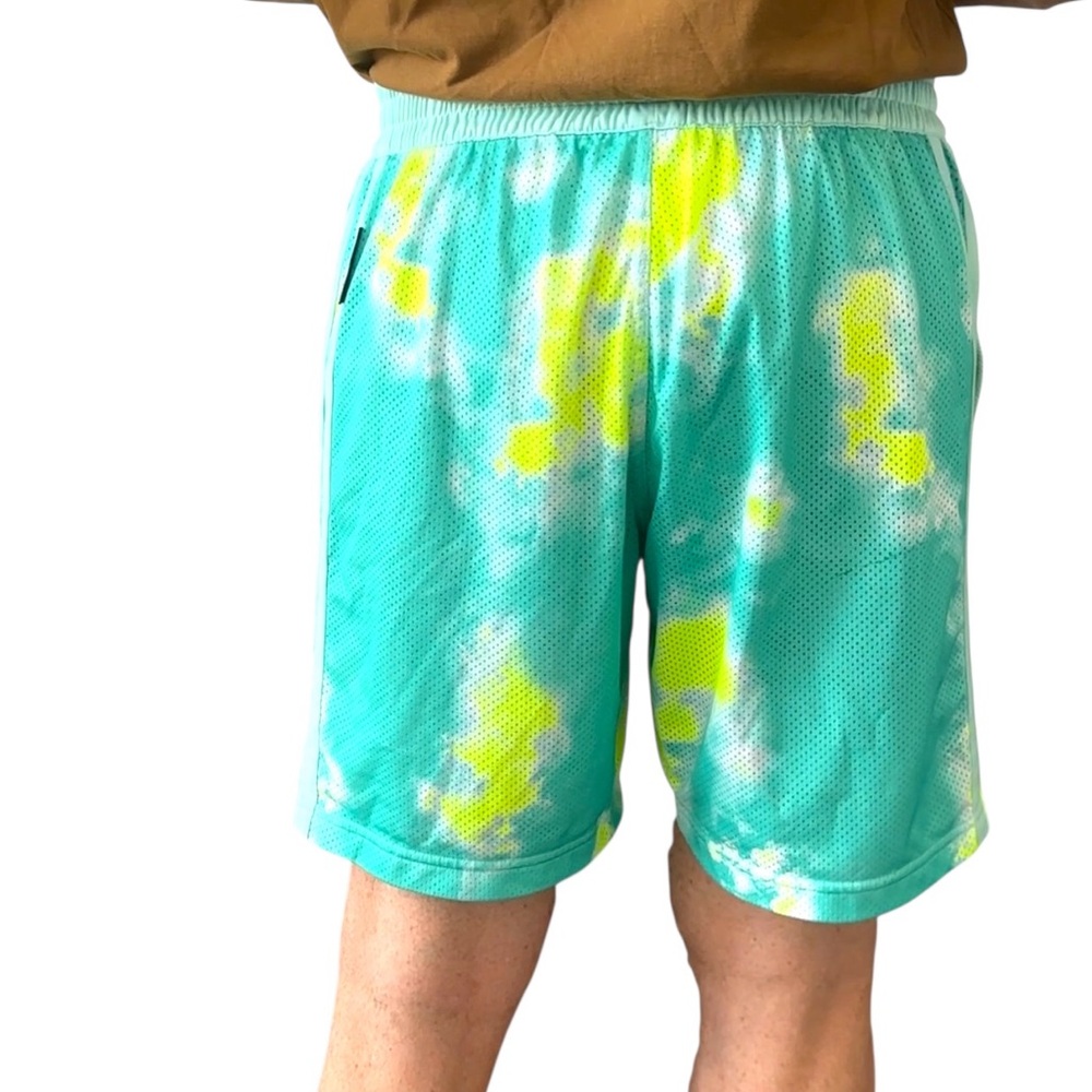 Adidas Turquoise and Lime Tie-Dye Shorts - Picture 6 of 17